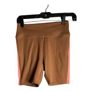 PINK Victoria’s Secret Brown and Pink Pull On Biker Shorts Size Small